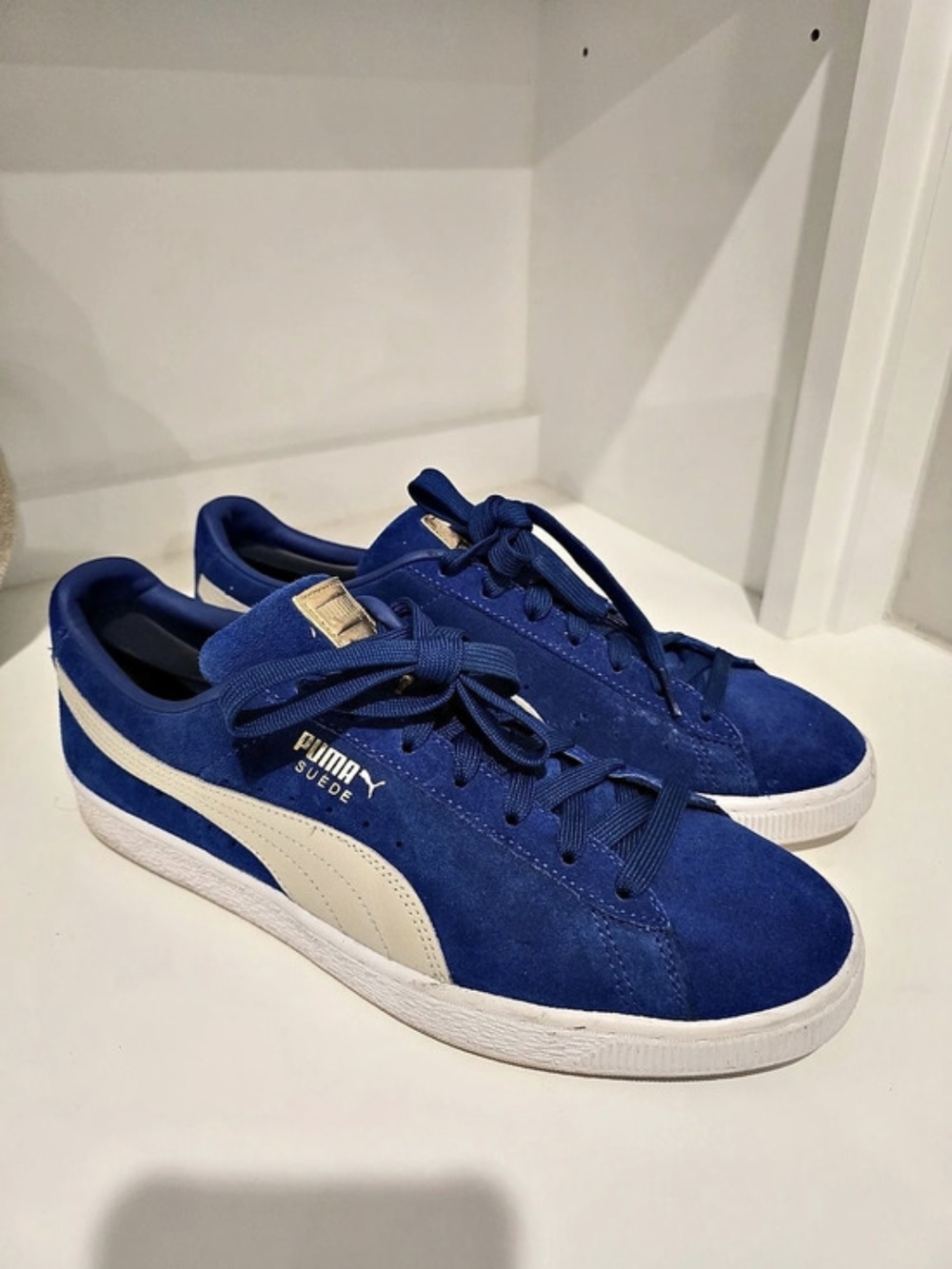 Puma Suede Classic Mono Gold Elektro Blue Sneakers Blue & White US 10.5